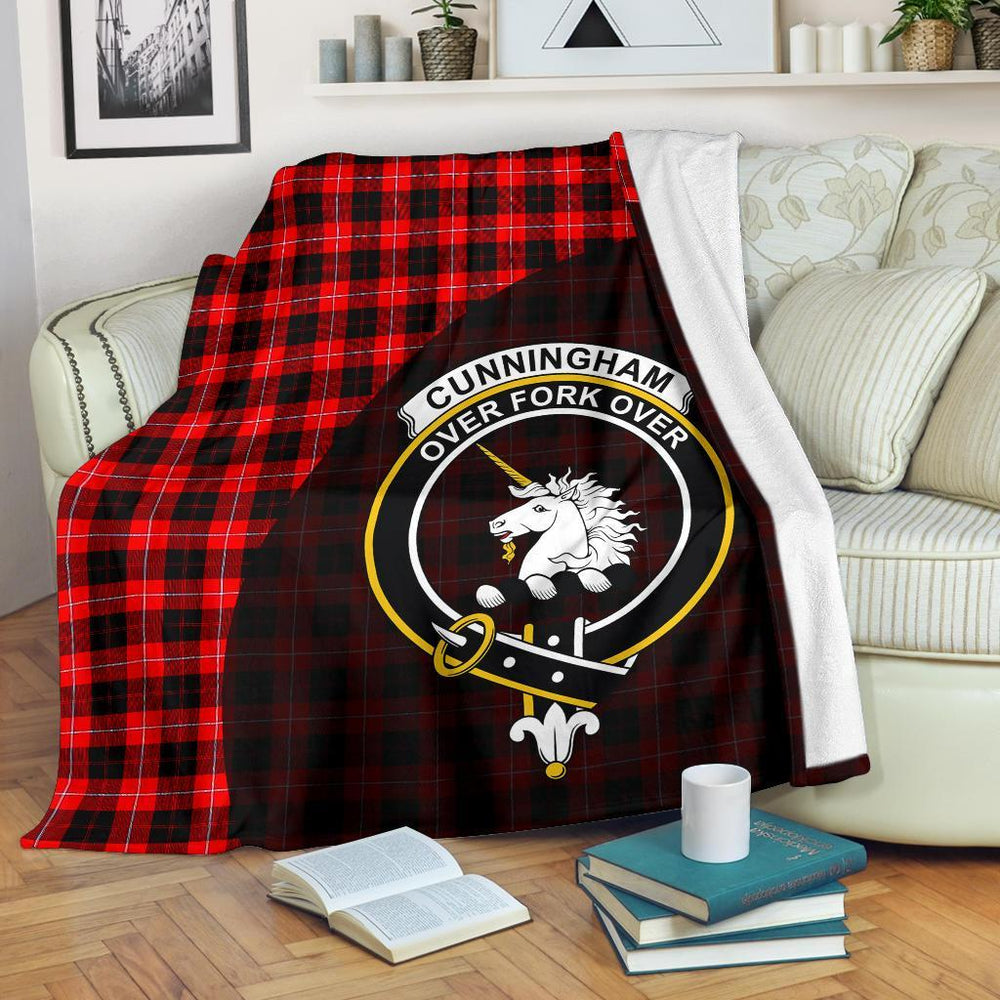 Clan Cunningham Modern Tartan Crest Blanket Wave Style BB81 Clan Cunningham Tartan Today   