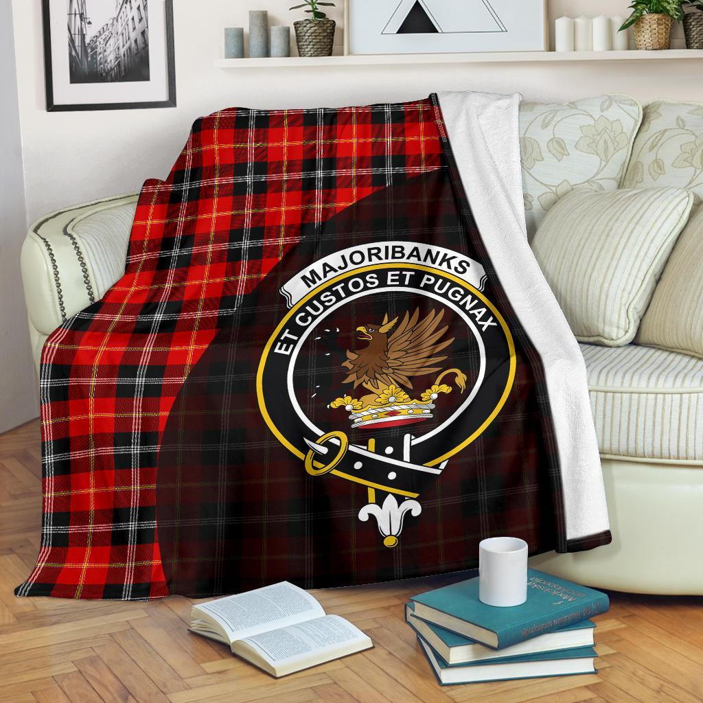 Clan Marjoribanks Tartan Crest Blanket Wave Style PO75 Clan Marjoribanks Tartan Today   