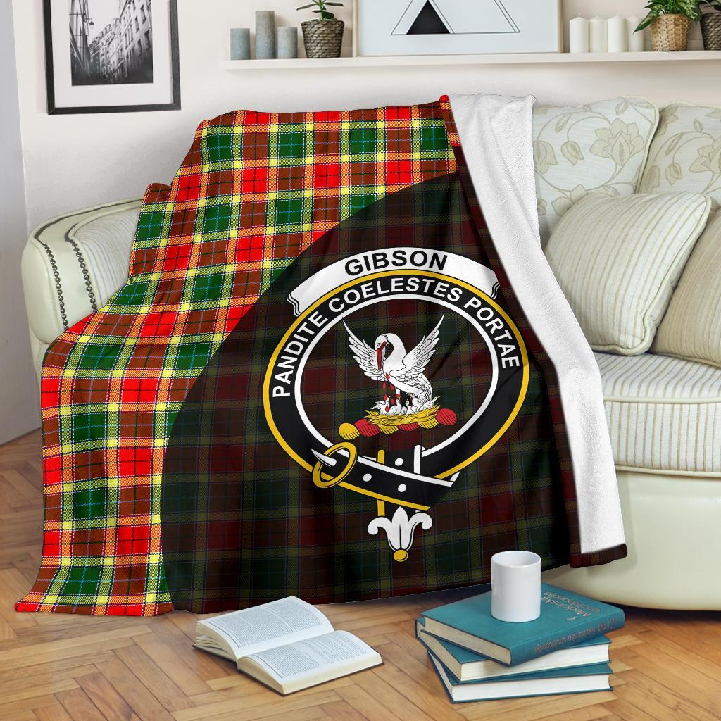 Clan Gibbs Tartan Crest Blanket Wave Style NA69 Clan Gibbs Tartan Today   