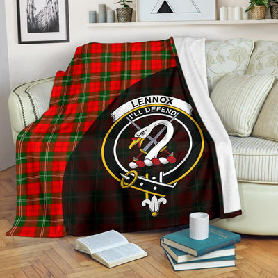 Clan Lennox Modern Tartan Crest Blanket Wave Style