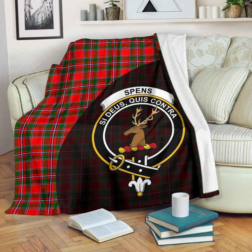Clan Spens Modern Tartan Crest Blanket Wave Style RX39 Clan Spens Tartan Today   