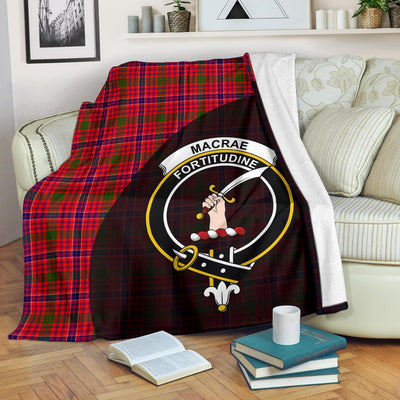 Clan MacRae Modern Tartan Crest Blanket Wave Style FM75