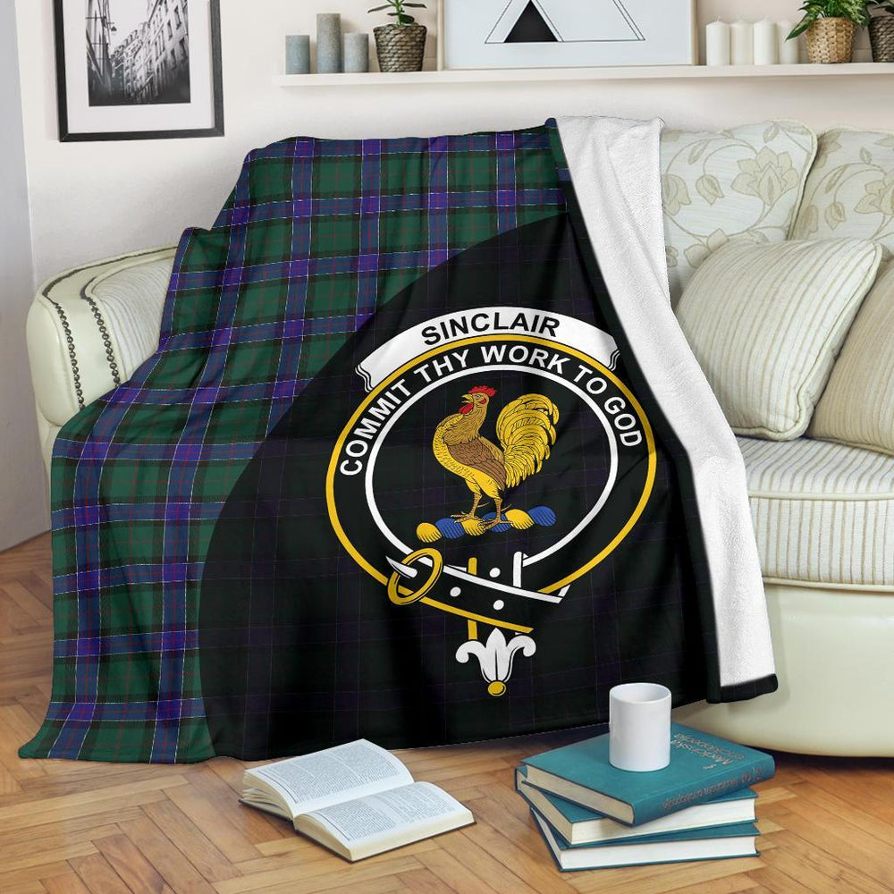 Clan Sinclair Hunting Modern Tartan Crest Blanket Wave Style AU91 Clan Sinclair Tartan Today   