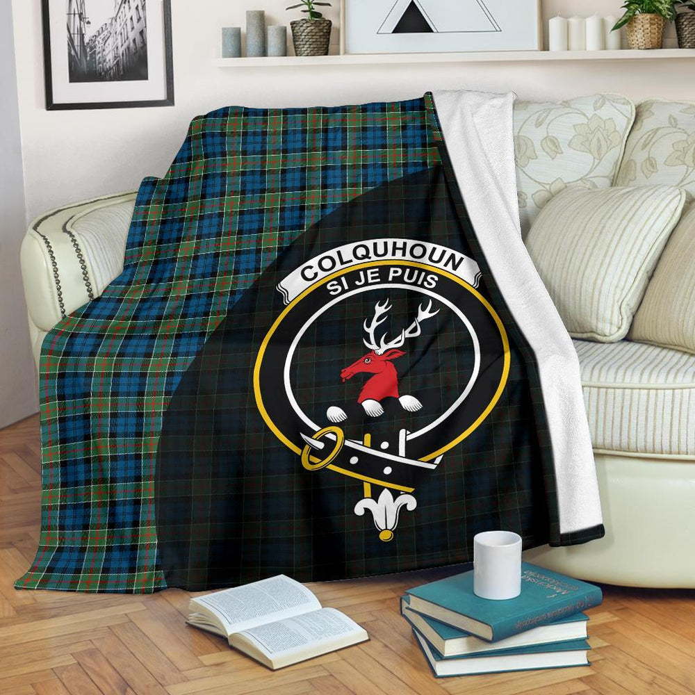 Clan Colquhoun Ancient Tartan Crest Blanket Wave Style KM52 Clan Colquhoun Tartan Today   