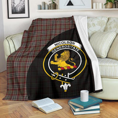 Clan Nicolson Hunting Weathered Tartan Crest Blanket Wave Style RM89 Clan Nicolson Tartan Today   