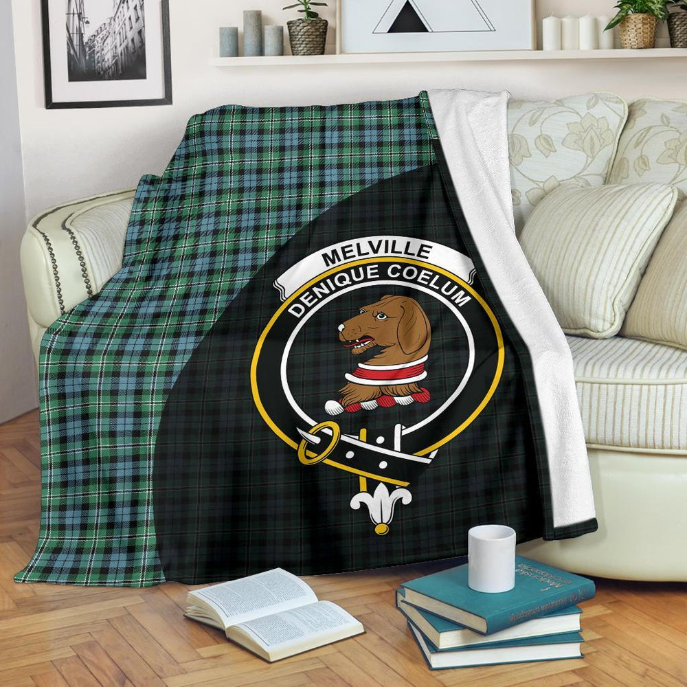 Clan Melville Tartan Crest Blanket Wave Style AU59 Clan Melville Tartan Today   