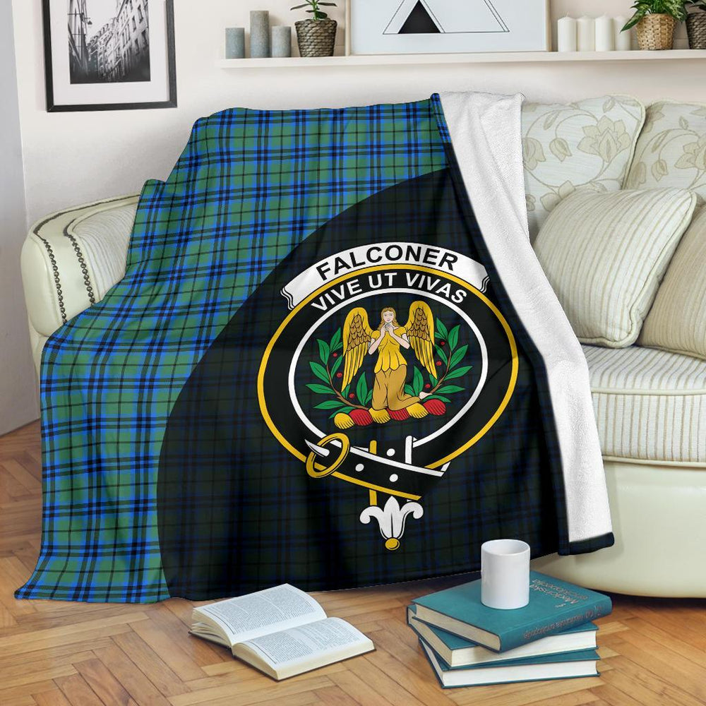 Clan Falconer Tartan Crest Blanket Wave Style TY67 Clan Falconer Tartan Today   