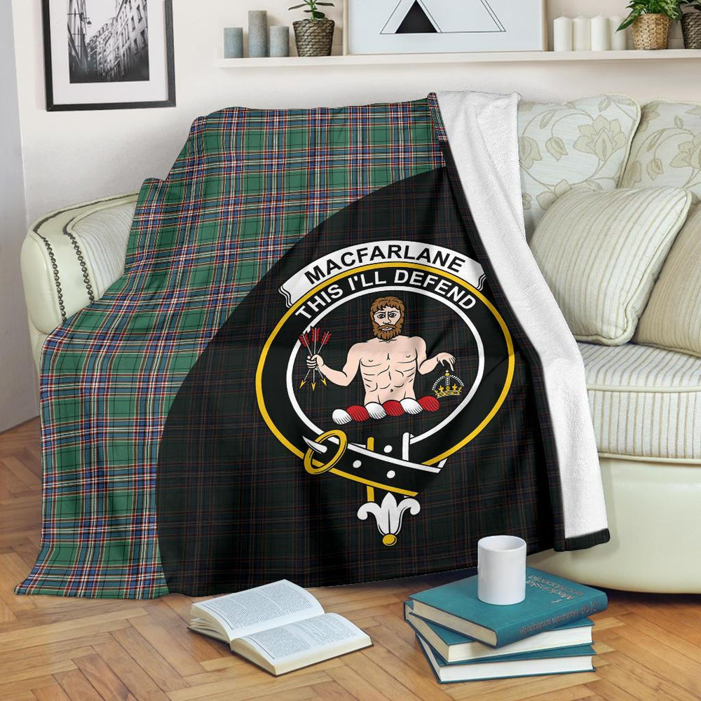 Clan MacFarlane Hunting Ancient Tartan Crest Blanket Wave Style JF40 Clan MacFarlane Tartan Today   