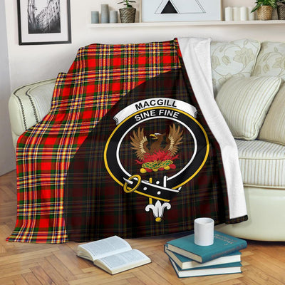 Clan MacGill Modern Tartan Crest Blanket Wave Style