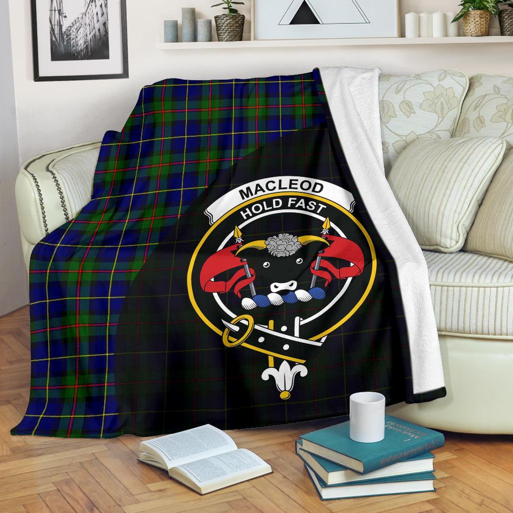 Clan MacLeod of Harris Modern Tartan Crest Blanket Wave Style QT46 Clan Hall Tartan Today   