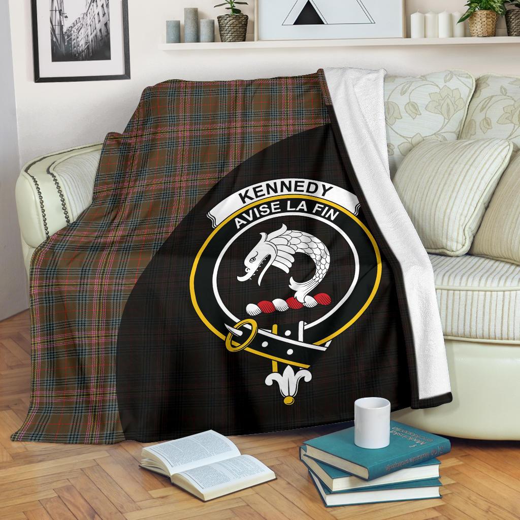 Clan Kennedy Weathered Tartan Crest Blanket Wave Style PR66 Clan Kennedy Tartan Today   