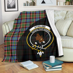 Clan Stirling & Bannockburn District Tartan Crest Blanket Wave Style OU98 Clan Stirling Tartan Today   
