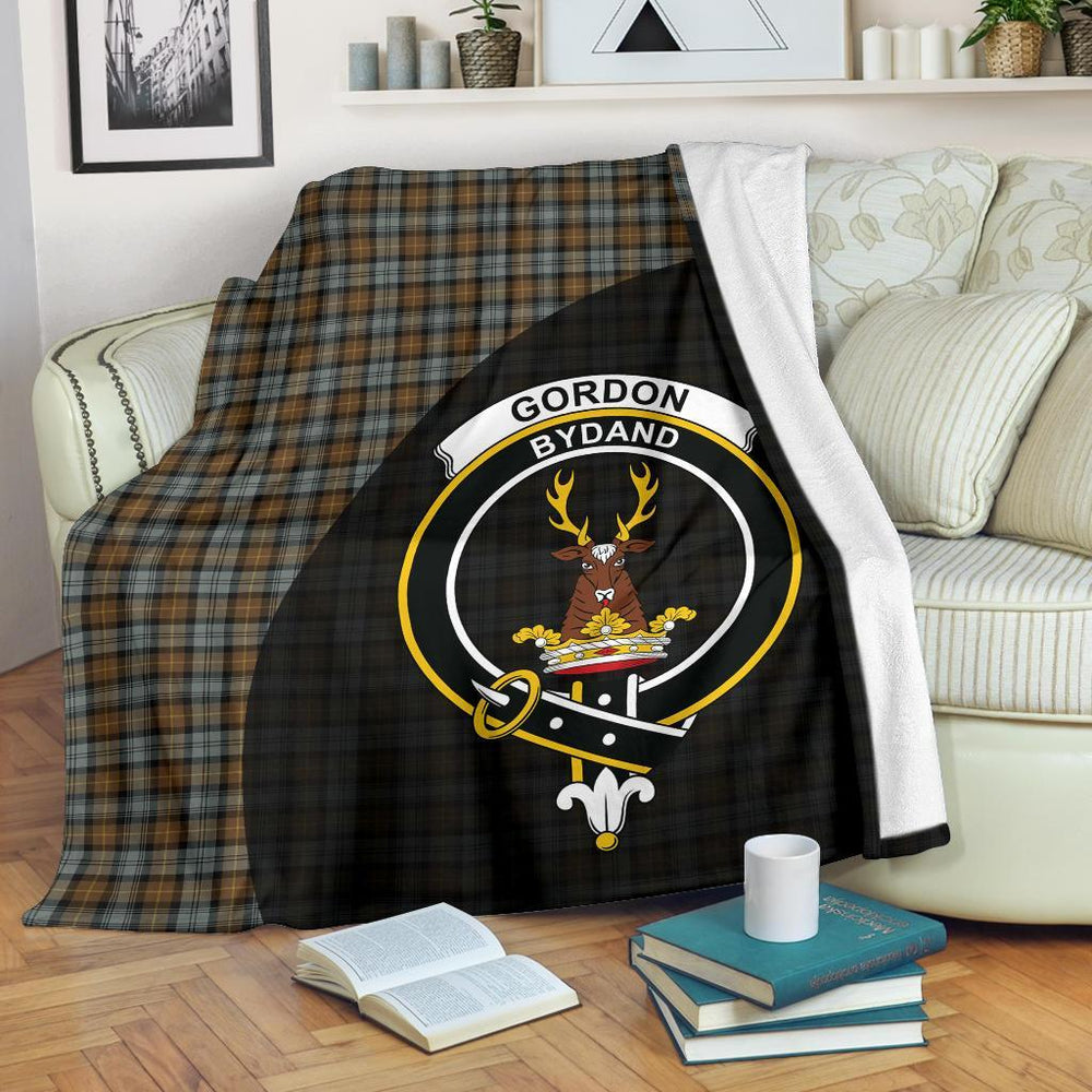 Clan Gordon Weathered Tartan Crest Blanket Wave Style GO11 Clan Gordon Tartan Today   