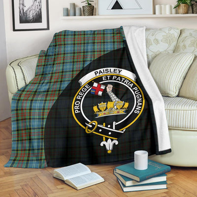 Clan Paisley District Tartan Crest Blanket Wave Style