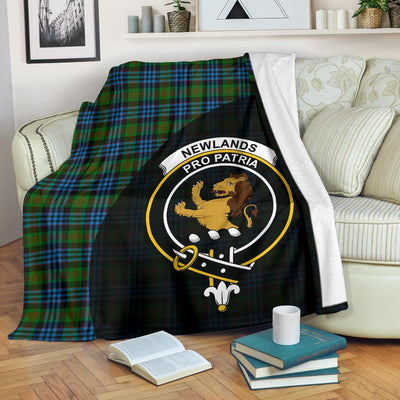 Clan Newlands of Lauriston Tartan Crest Blanket Wave Style