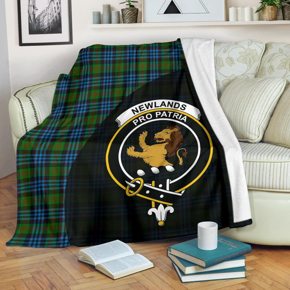 Clan Newlands of Lauriston Tartan Crest Blanket Wave Style EF76 Clan Newlands Tartan Today   