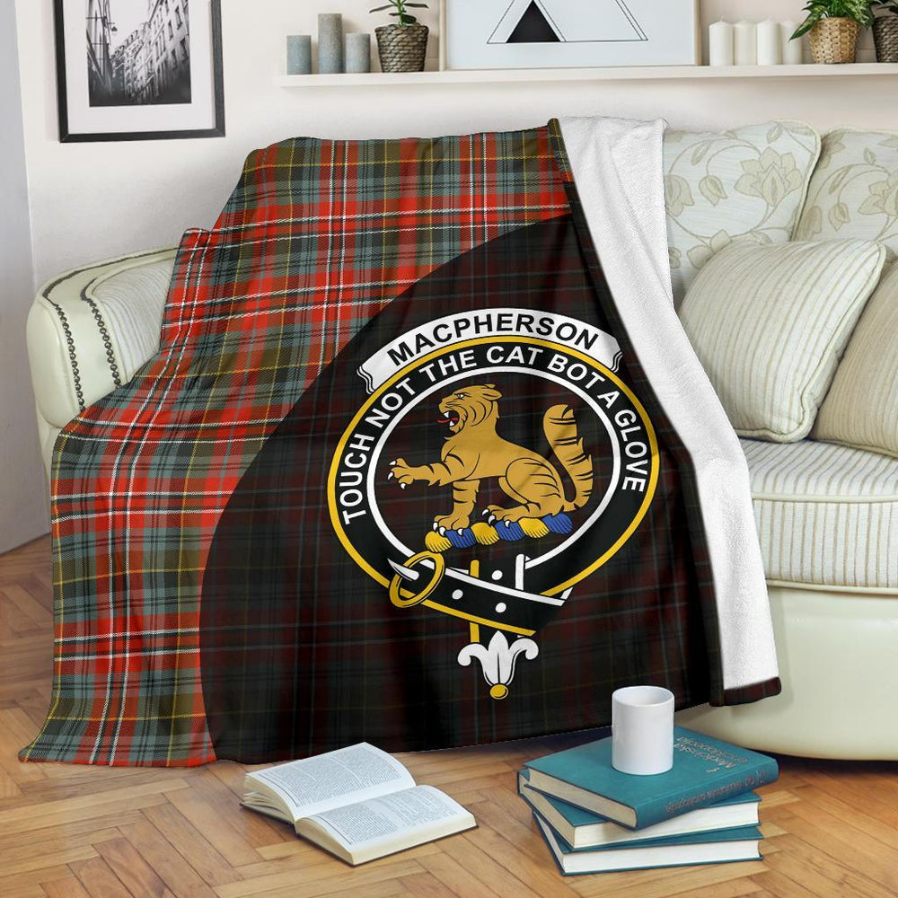 Clan MacPherson Weathered Tartan Crest Blanket Wave Style KA86 Clan MacPherson Tartan Today   