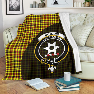 Clan Jardine Tartan Crest Blanket Wave Style