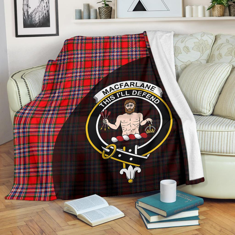 Clan MacFarlane Modern Tartan Crest Blanket Wave Style TB78 Clan MacFarlane Tartan Today   