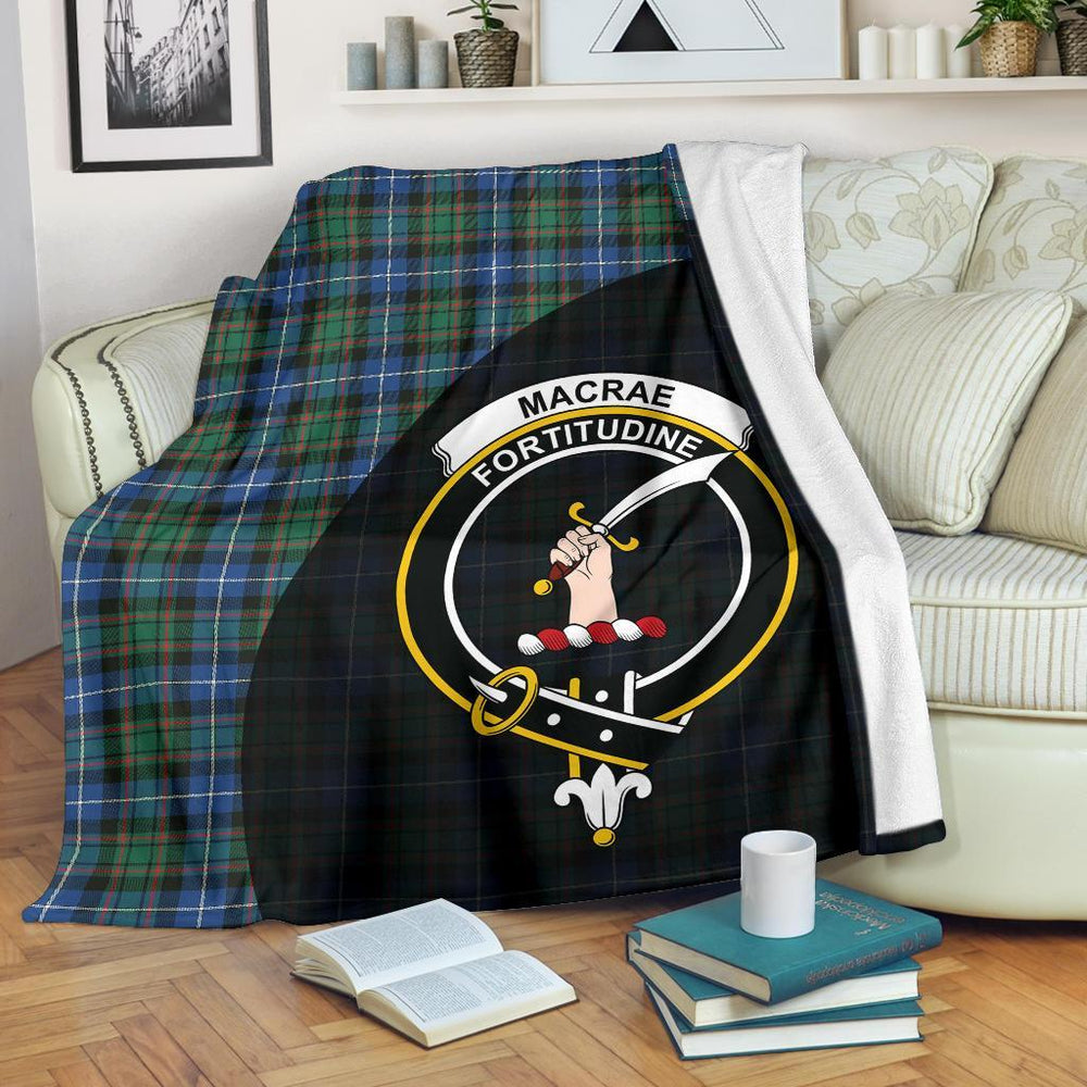 Clan MacRae Hunting Ancient Tartan Crest Blanket Wave Style JZ48 Clan MacRae Tartan Today   