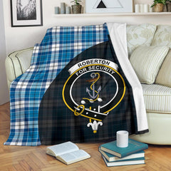 Clan Roberton Tartan Crest Blanket Wave Style BQ35 Clan Roberton Tartan Today   