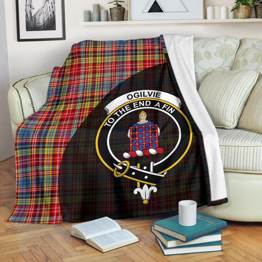 Clan Ogilvie of Airlie Ancient Tartan Crest Blanket Wave Style SY44 Clan Ogilvie Tartan Today   