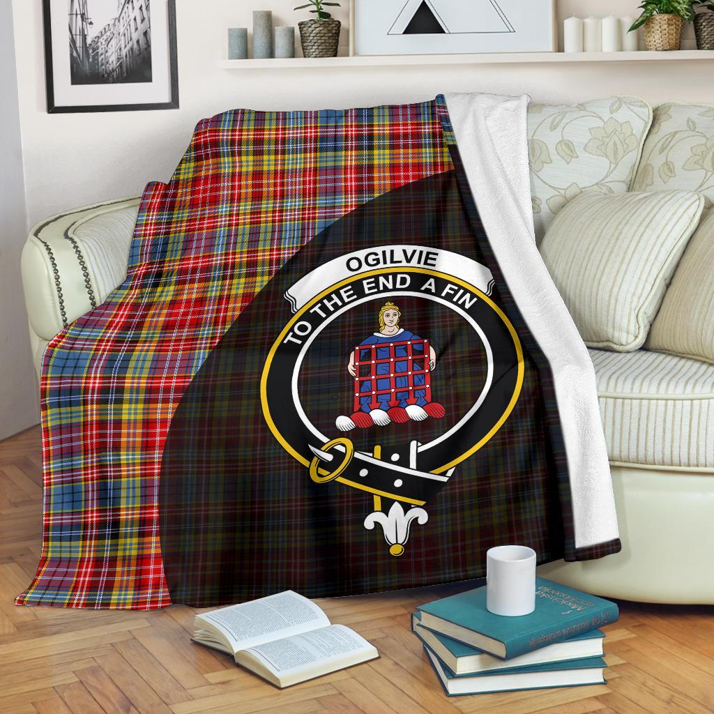 Clan Ogilvie of Airlie Ancient Tartan Crest Blanket Wave Style SY44 Clan Ogilvie Tartan Today   