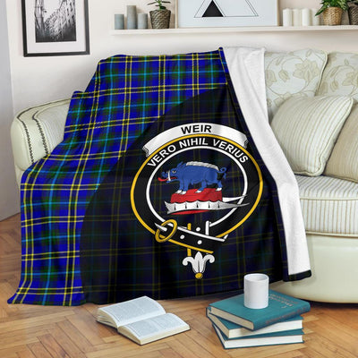Clan Weir Modern Tartan Crest Blanket Wave Style RR78