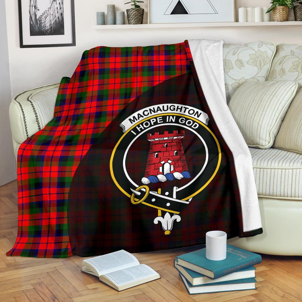 Clan MacNaughton Modern Tartan Crest Blanket Wave Style QG77 Clan MacNaughton Tartan Today   