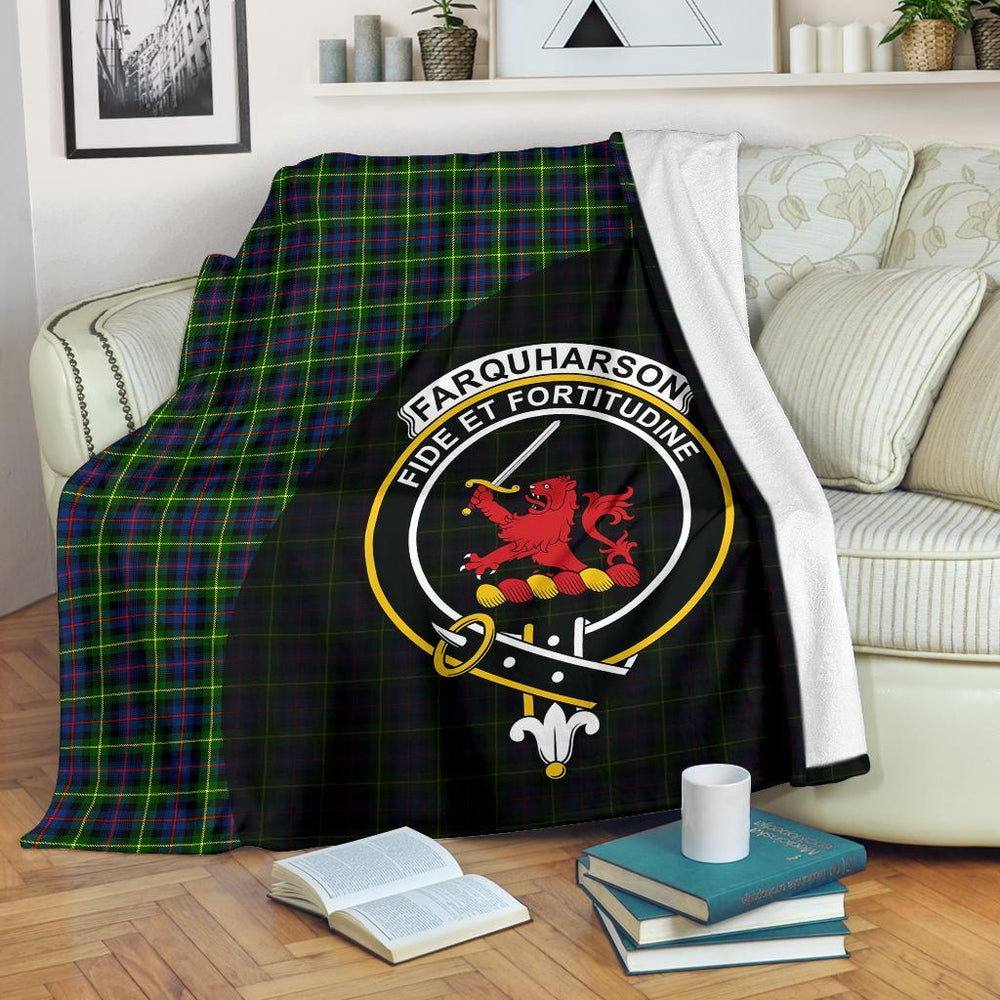 Clan Farquharson Modern Tartan Crest Blanket Wave Style PO12 Clan Farquharson Tartan Today   