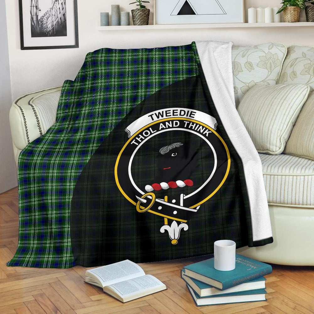 Clan Tweedside District Tartan Crest Blanket Wave Style UJ89 Clan Hall Tartan Today   