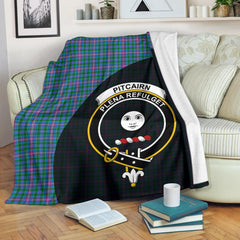 Clan Pitcairn Hunting Tartan Crest Blanket Wave Style LU75 Clan Pitcairn Tartan Today   