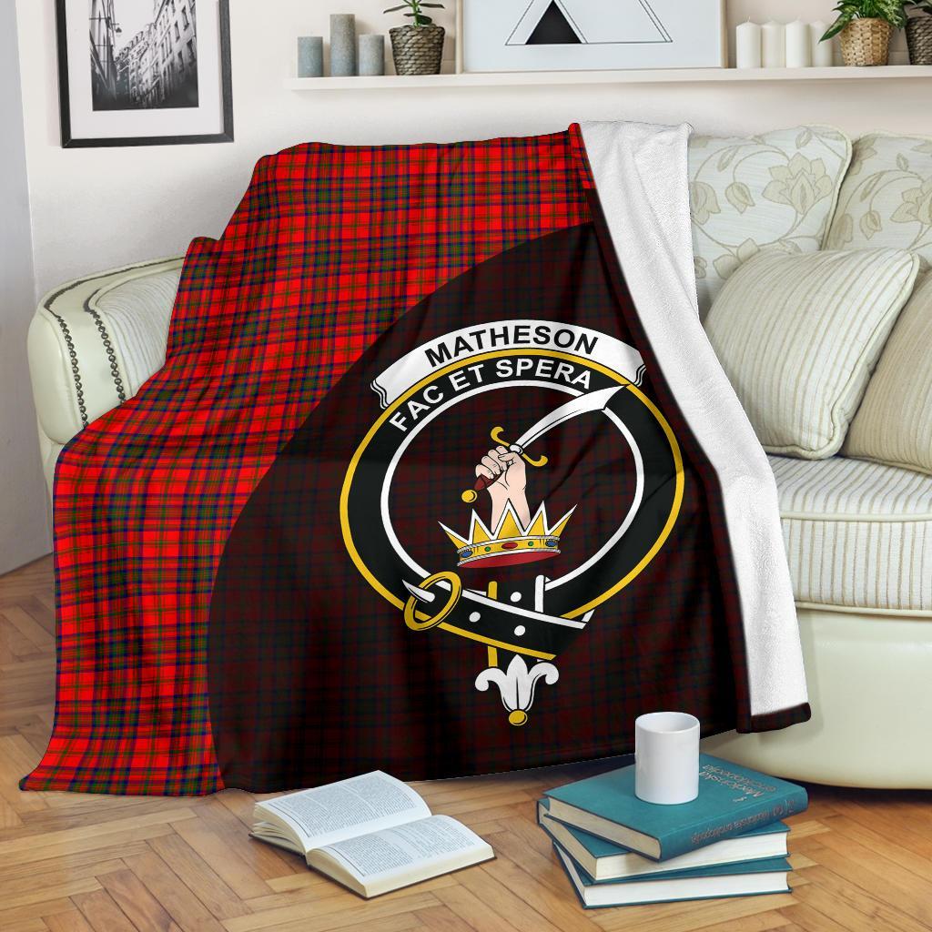 Clan Matheson Modern Tartan Crest Blanket Wave Style AC10 Clan Matheson Tartan Today   