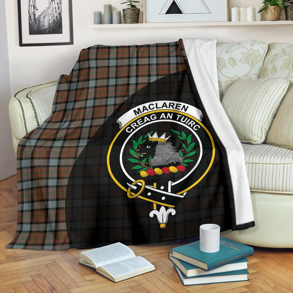 Clan MacLaren Weathered Tartan Crest Blanket Wave Style LV93 Clan Hall Tartan Today   