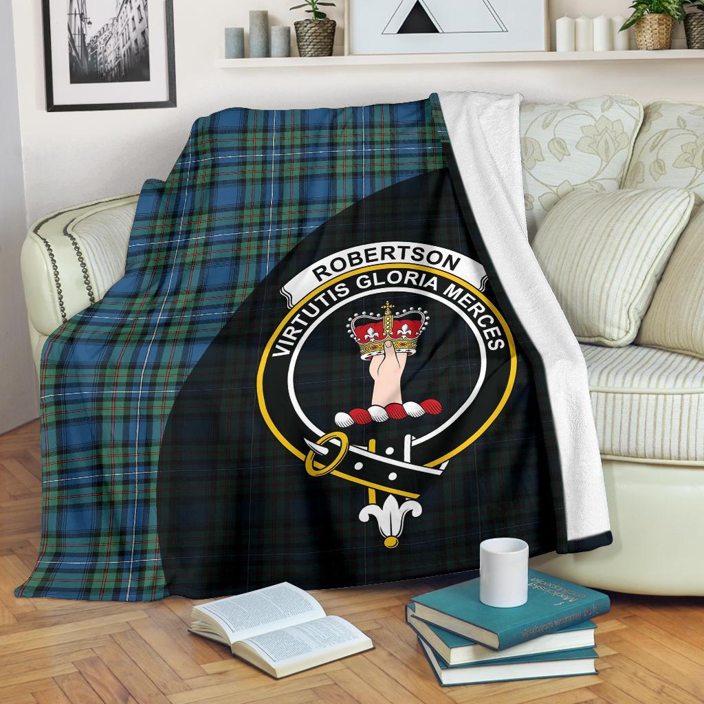 Clan Robertson Hunting Ancient Tartan Crest Blanket Wave Style NU42 Clan Robertson Tartan Today   