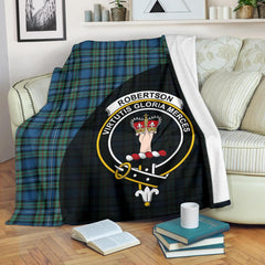 Clan Robertson Hunting Ancient Tartan Crest Blanket Wave Style NU42 Clan Robertson Tartan Today   