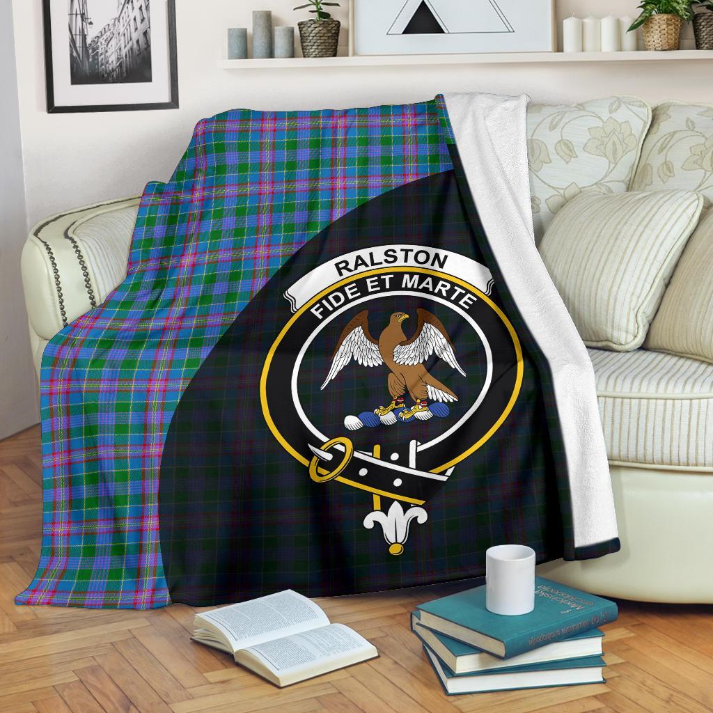Clan Ralston Tartan Crest Blanket Wave Style HI41 Clan Ralston Tartan Today   
