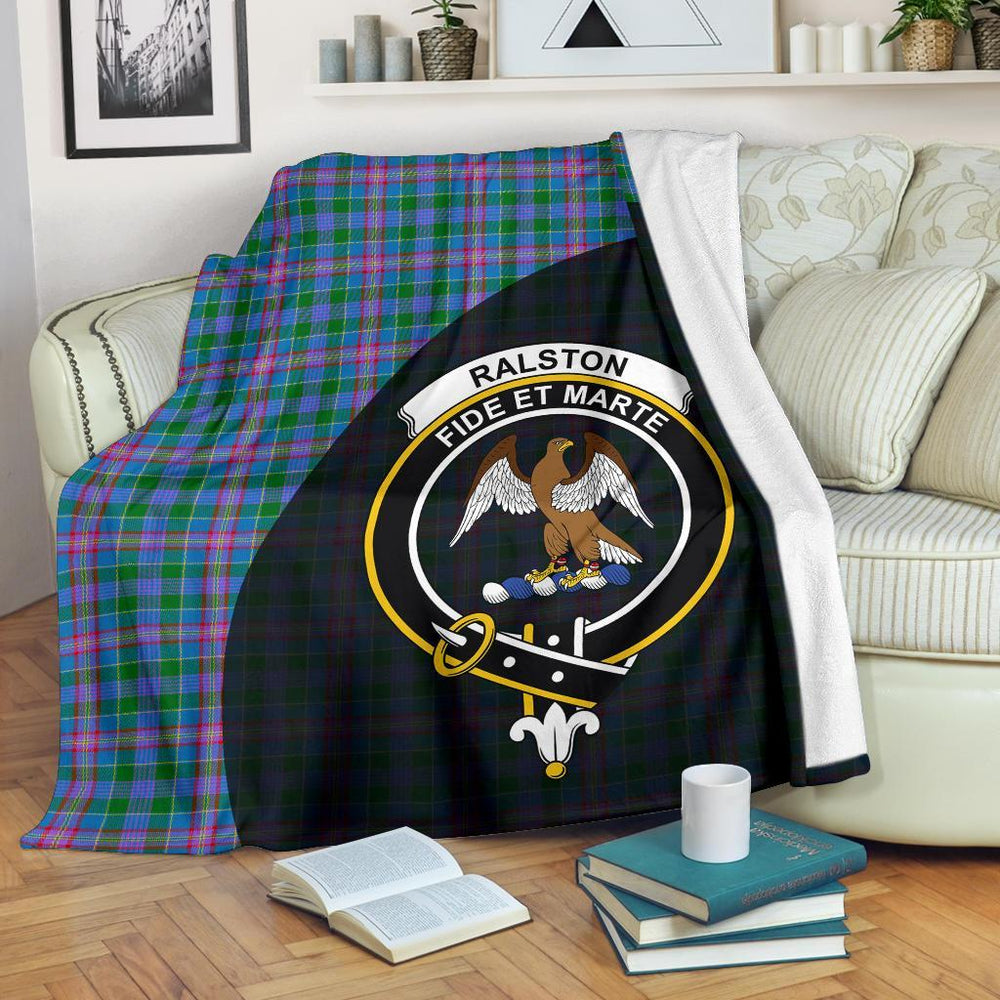 Clan Ralston Tartan Crest Blanket Wave Style HI41 Clan Ralston Tartan Today   