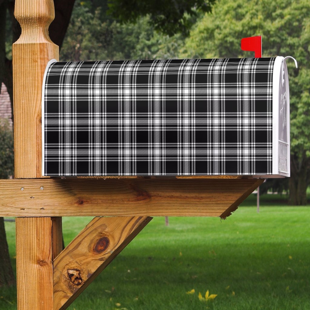 Clan Menzies Black & White Modern Tartan Mailbox ES68 Clan Menzies Tartan Today   