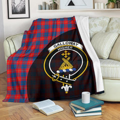Clan Galloway Red Tartan Crest Blanket Wave Style XY36 Clan Galloway Tartan Today   