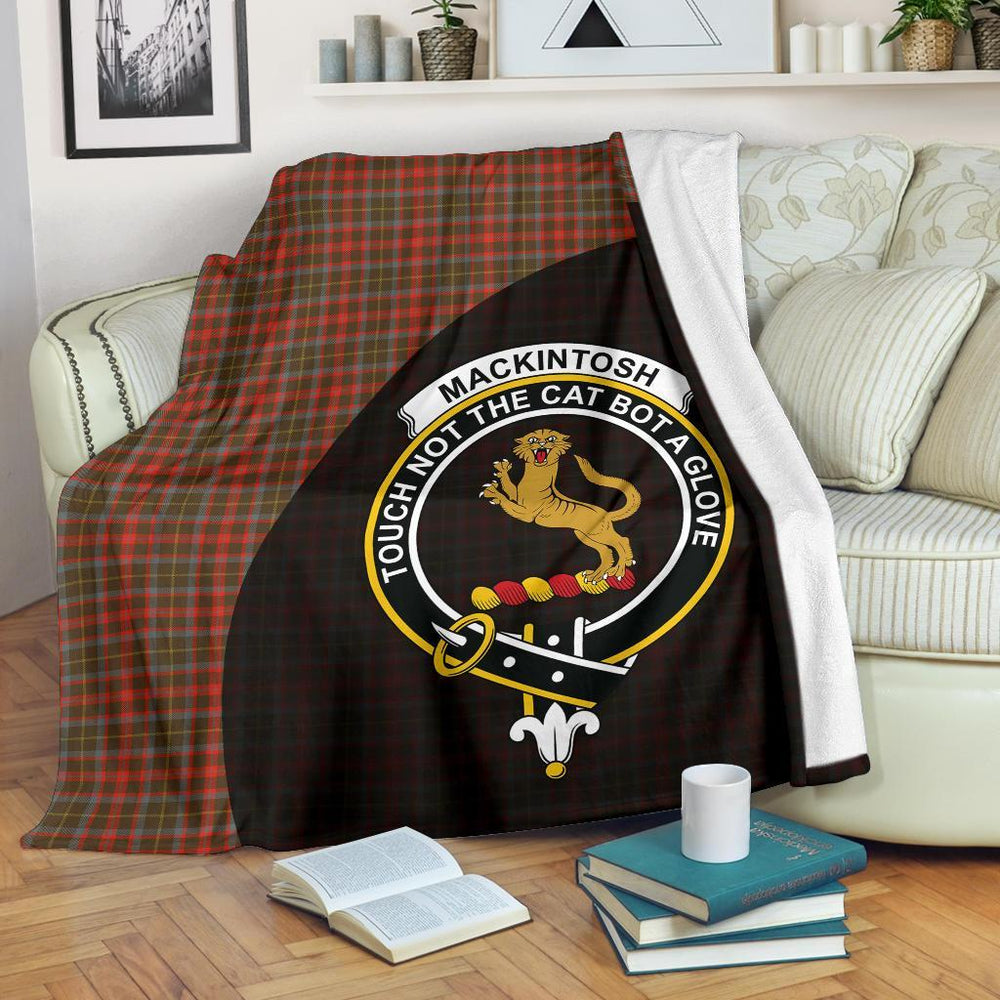 Clan MacKintosh Hunting Weathered Tartan Crest Blanket Wave Style VL98 Clan MacKintosh / MacIntosh Tartan Today   