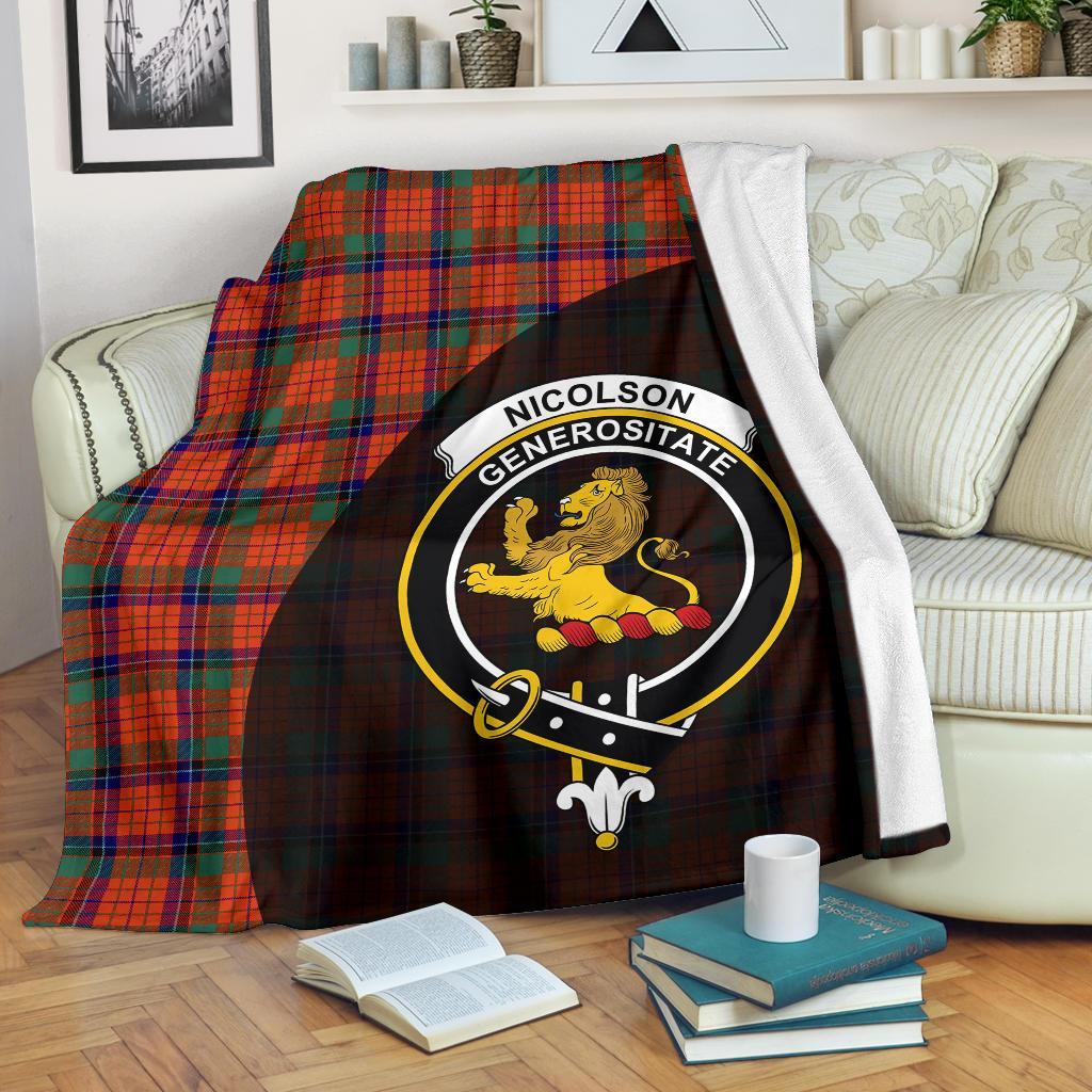 Clan Nicolson Ancient Tartan Crest Blanket Wave Style HZ46 Clan Nicolson Tartan Today   