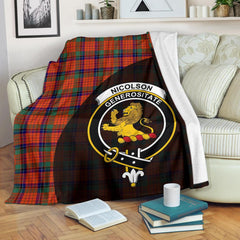 Clan Nicolson Ancient Tartan Crest Blanket Wave Style HZ46 Clan Nicolson Tartan Today   
