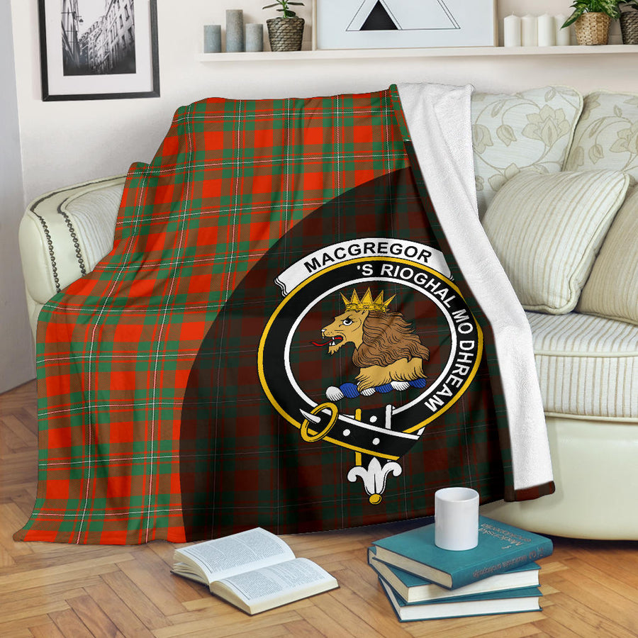 Clan MacGregor Ancient Tartan Crest Blanket Wave Style