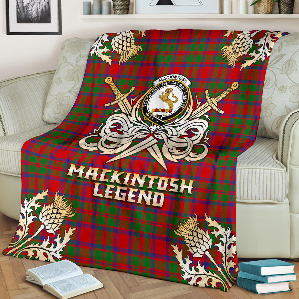 Clan MacKintosh Modern Tartan Gold Courage Symbol Blanket  SPNX71 Clan MacKintosh / MacIntosh Tartan Today   