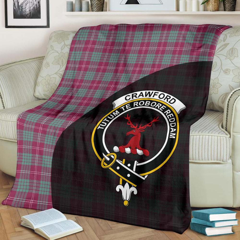 Clan Crawford Ancient Tartan Crest Blanket 3 Sizes MR14 Clan Crawford Tartan Today   