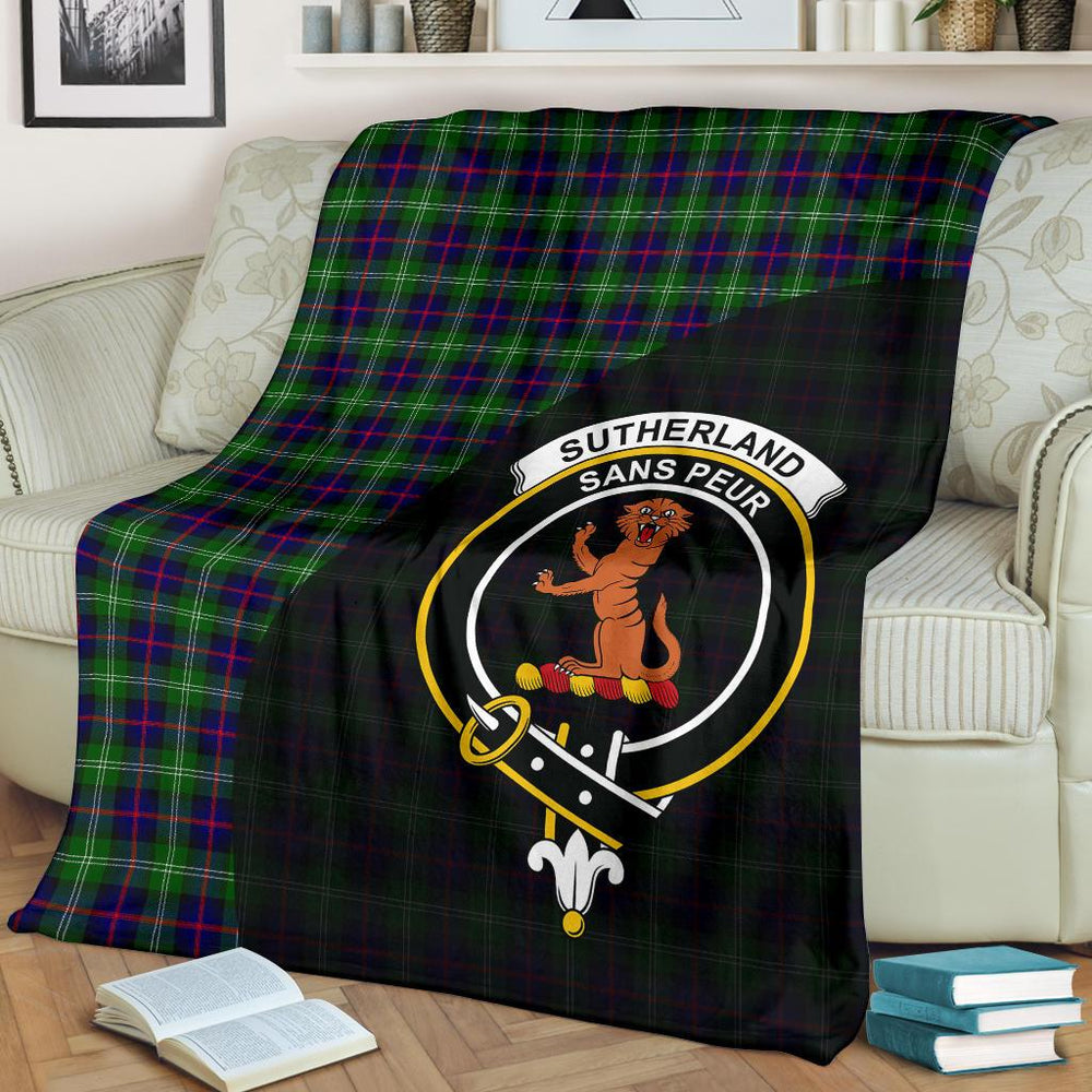 Clan Sutherland Modern Tartan Crest Blanket Wave Style MC30 Clan Sutherland Tartan Today   