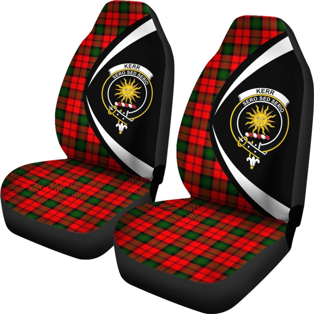 Clan Kerr Modern Tartan Crest Circle Style Car Seat Cover WR57 Clan Kerr Tartan Today   
