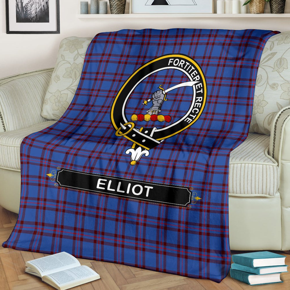 Clan Elliot Tartan Crest Blanket 3 Sizes VX58 Clan Elliot Tartan Today   