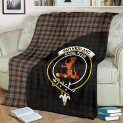 Clan Sutherland Weathered Tartan Crest Blanket Wave Style HG14 Clan Sutherland Tartan Today   